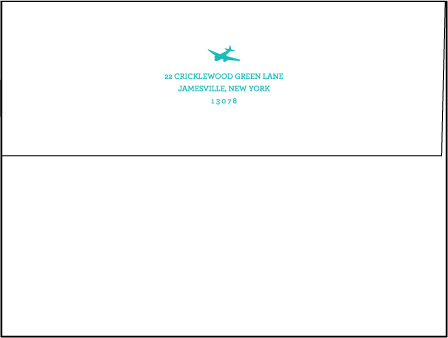 Classic Destination Letterpress Envelope Design Medium