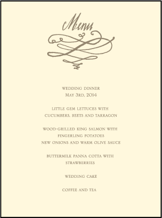 Coronado Letterpress Menu Design Medium
