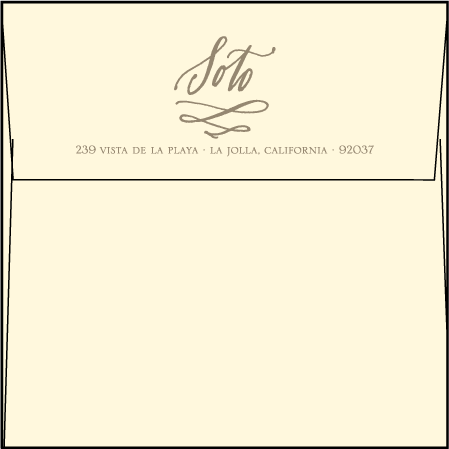 Coronado Letterpress Save The Date Envelope Design Medium