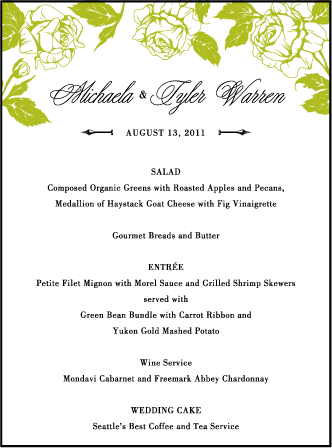 Cotillion Letterpress Menu Design Medium