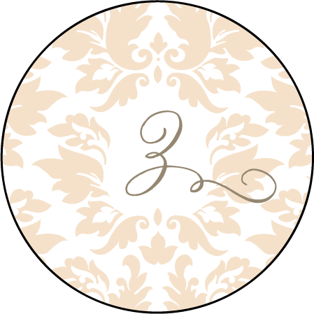 Damask Letterpress Coaster Design Medium