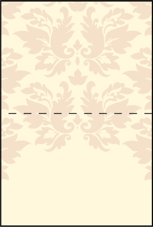 Damask Letterpress Placecard Fold Design Medium