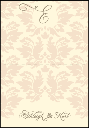 Damask Letterpress Thank You Card Fold Design Medium