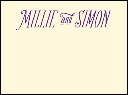 Darling Millie Letterpress Favor Card Design Medium