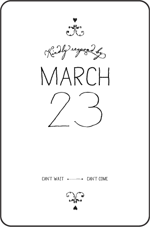 Dash Letterpress Reply Postcard Front Design Medium
