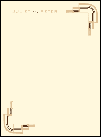 Deco Letterpress Thank You Card Flat Design Medium
