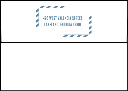 Destination Post Letterpress Thank You Card Flat Envelope Design Medium