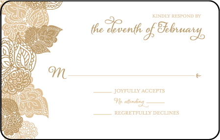 Divya Formal Letterpress Reply Postcard Front Design Medium