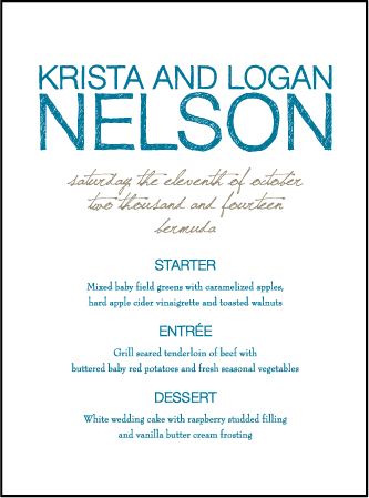 Drawing Room Letterpress Menu Design Medium