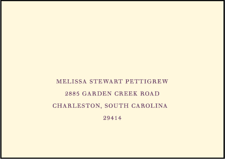 English Waltz Letterpress Reply Envelope Design Medium