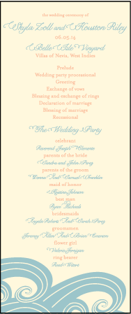 Erte Beach Letterpress Program Tea Design Medium
