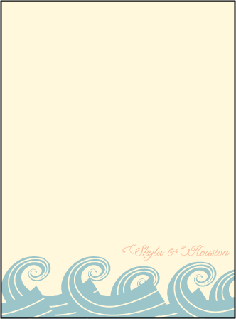 Erte Beach Letterpress Thank You Card Flat Design Medium