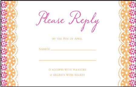Esperanza Letterpress Reply Postcard Front Design Medium