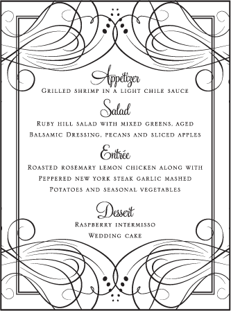 Evelyn Letterpress Menu Design Medium