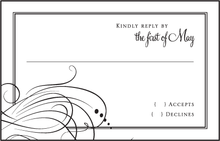 Evelyn Letterpress Reply Postcard Front Design Medium