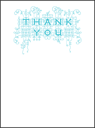 Exuberance Letterpress Thank You Card Flat Design Medium