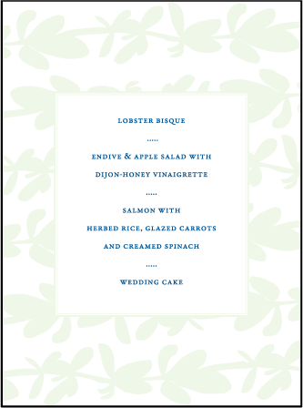 Flora Letterpress Menu Design Medium
