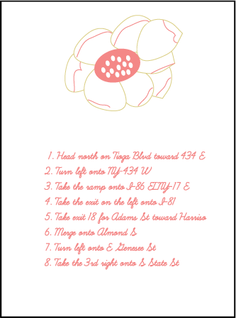 Floral Wreath Letterpress Direction Design Medium