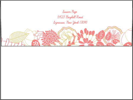 Floral Wreath Letterpress Envelope Design Medium