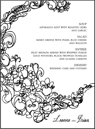 Flourish Letterpress Menu Design Medium