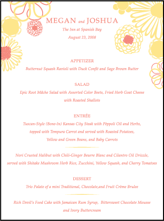 Floweret Letterpress Menu Design Medium