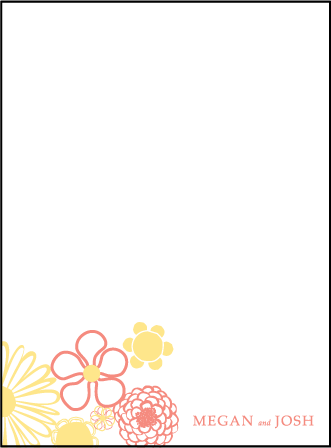 Floweret Letterpress Thank You Card Flat Design Medium