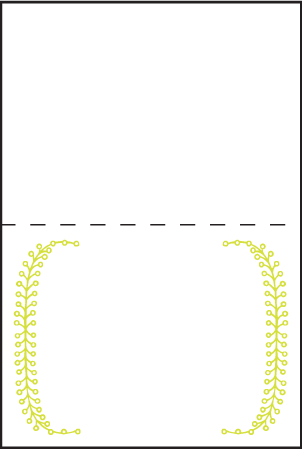 Garden Vine Letterpress Placecard Fold Design Medium