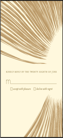 Glamorous Blooms Letterpress Reply Postcard Front Design Medium