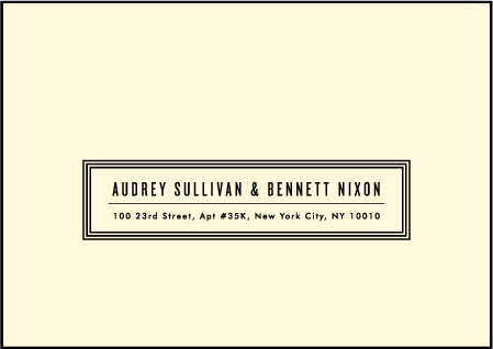 Gotham Letterpress Reply Envelope Design Medium
