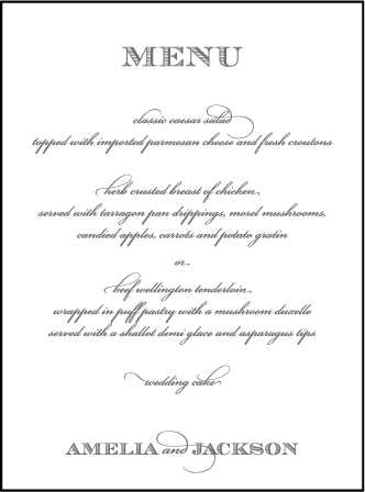 Gracelyn Vintage Letterpress Menu Design Medium