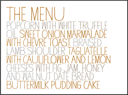 Handdrawn Letterpress Menu Design Medium