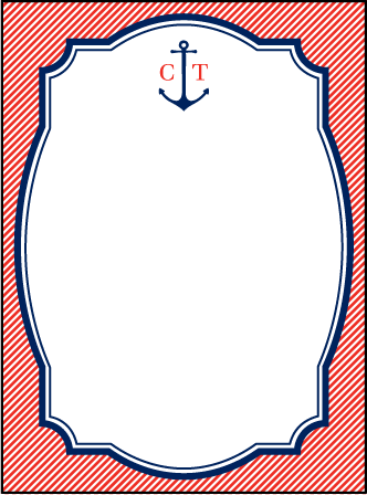 Harbor Beach Letterpress Thank You Card Flat Design Medium