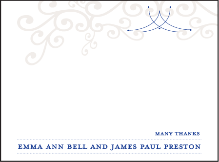 Harp Letterpress Thank You Card Flat Design Medium