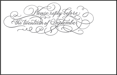 Hayes Calligraphy Letterpress Reply Postcard Front Design Medium
