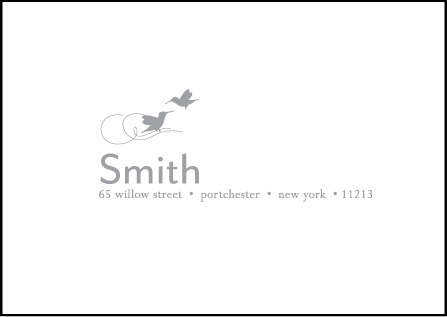 Hummingbirds Letterpress Reply Envelope Design Medium
