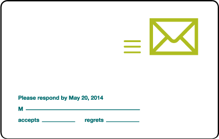 Iconic MM Letterpress Reply Postcard Front Design Medium