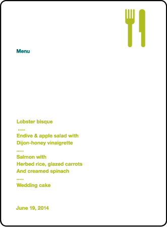 Iconic MW Letterpress Menu Design Medium