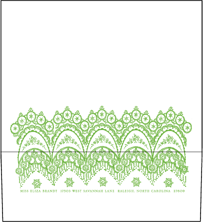 Istanbul Lace Letterpress Envelope Design Medium outer invitation envelope