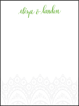 Istanbul Lace Letterpress Thank You Card Flat Design Medium