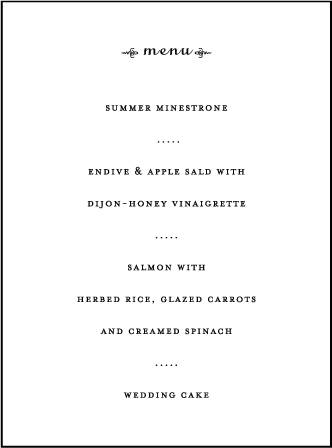Jamie Letterpress Menu Design Medium