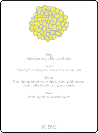 Joyful Yarrow Letterpress Menu Design Medium