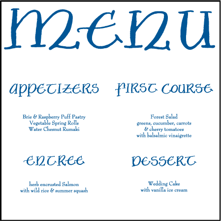 Julian Calligraphy Letterpress Menu Design Medium