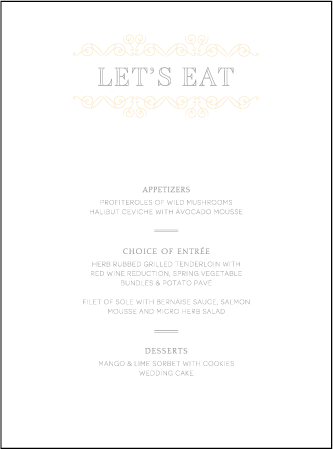La Salle Letterpress Menu Design Medium