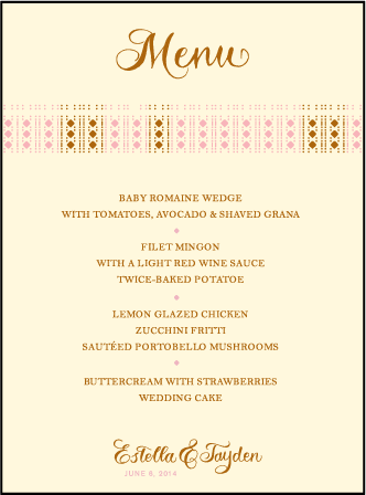 Lola Letterpress Menu Design Medium