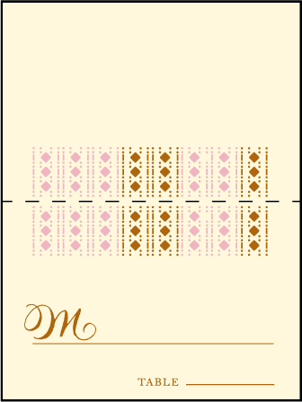 Lola Letterpress Placecard Fold Design Medium