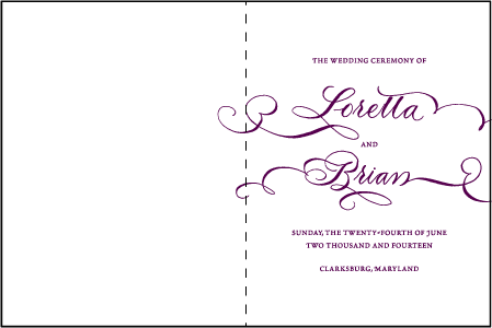 Loretta Formal Letterpress Program Design Medium