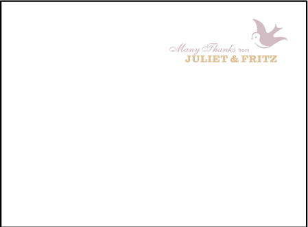 Lovebirds Letterpress Thank You Card Flat Design Medium