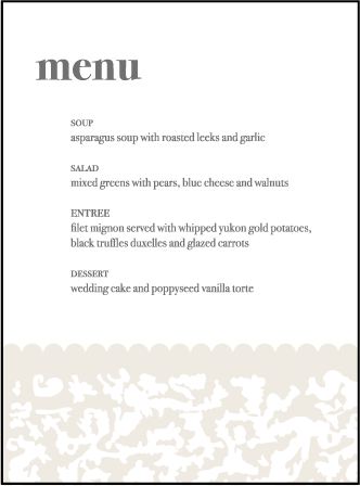 Lush Letterpress Menu Design Medium