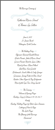 Marie Letterpress Program Tea Design Medium