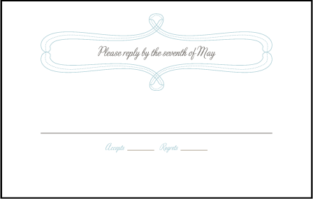 Marie Letterpress Reply Postcard Front Design Medium